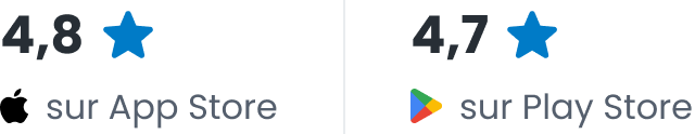 4,8 étoiles sur Apple Store et 4,7 étoiles sur Play Store